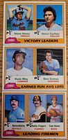 Fronts of three 1981 Topps pitching leader cards