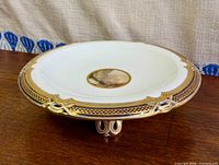 Top view showing compote design and painted scene