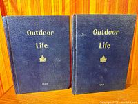 Both 1942 and 1943 bound Outdoor Life volumes front covers