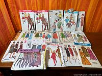 Group shot of all pattern envelopes laid out on table