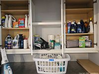 Open cabinet showing entire assortment and steamer