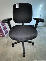 Front view of Southeastern Furniture Reps office chair showing seat, backrest, armrests and base