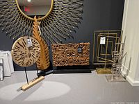 All five tabletop sculptures arranged together