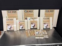 Front view showing all canvases and accessories