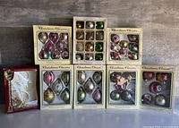 Full view of all boxed ornament sets