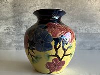 Front view of hand painted German floral vase