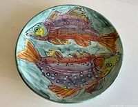 top view showing painted trout design