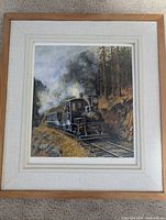 Full view of framed print with mat and wood frame