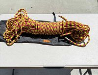 Coiled Mammut Nova rope on bag