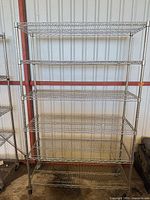 Full view of 5-tier chrome wire shelving unit