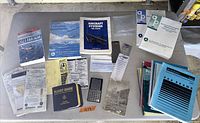 Overview of all manuals, charts, plotters and CX-1 on table