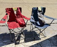 Front view of both folding chairs side by side