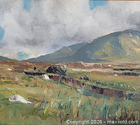 close view of landscape painting details