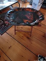 Tray on folding stand showing overall appearance