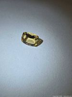 Cushion cut golden heliodor front view