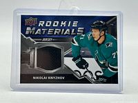 Front view of Rookie Materials card showing jersey swatch and player image