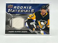 Front of Rookie Materials card with jersey patch and player image