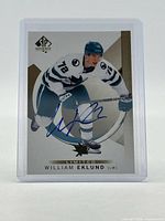 Front of William Eklund SP Authentic Limited autograph card in sleeve