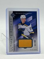 Front of card showing image of Zachary Bolduc, yellow jersey patch, serial number 291/499