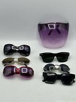 Group view of seven eyewear pieces