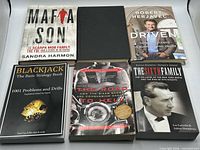 Front covers of six books laid out