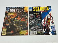 Front covers of both Sgt. Rock comic books