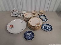 Group shot showing all Arabia Finland dinnerware pieces