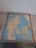 Oblique view of entire Denmark map poster