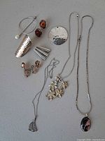 Entire assortment of sterling jewelry laid out