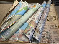 Rolled group view of all four maps showing variety