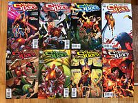 All eight Mystery in Space issues laid out