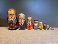 Full lineup of 10 nested dolls in size order