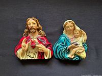 Both chalkware plaques side by side showing overall design and colors