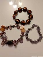 All three bracelets arranged for overview