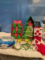 All items grouped: cake pan, silicone molds, cutters, liners, foil pans