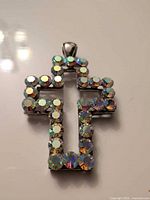 Front of pendant showing crystals