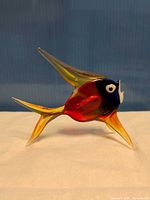 front view of multicolour art glass fish figurine