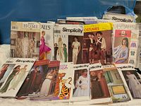 All 20 sewing patterns laid out front and back rows