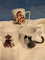 Group shot of all three mugs showing designs