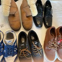 All five pairs of shoes displayed