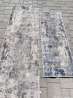 Two distressed-pattern runners laid flat showing full size and color variations
