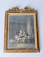 Full view gilded wood framed engraving