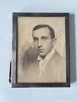 Front view of sterling silver frame with photograph