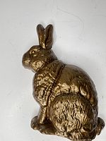 Front view of cast iron rabbit doorstop