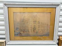 Front view of framed watercolour