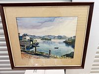 Framed watercolour painting overall view