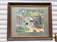 Front view of framed watercolour painting