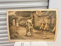 Full view of Leylon Brock print showing scene and edge wear