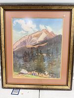 Front view of framed watercolour