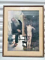 frontal view of framed Paul Peel print